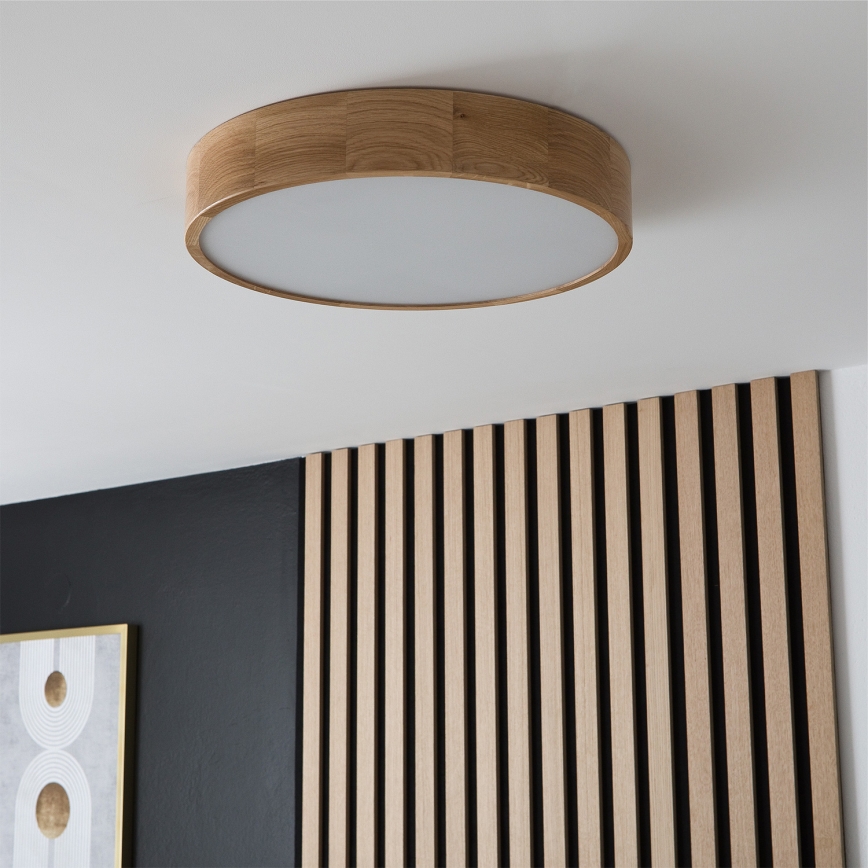 Brilagi - LED RGBW regulējama griestu lampa CARVALHO 3xE27/9W/230V 2700-6500K Wi-Fi, ozols Ø 47,5 cm