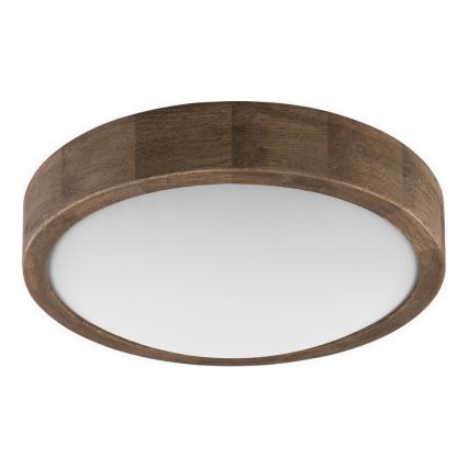 Brilagi - LED RGBW regulējama griestu lampa CARVALHO SLIM 1xE27/9W/230V 2700-6500K Wi-Fi ozols, diam. 27 cm