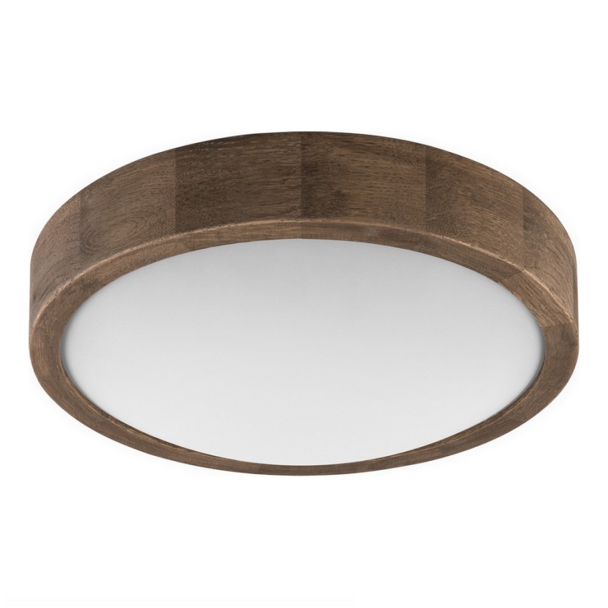 Brilagi - LED RGBW regulējama griestu lampa CARVALHO SLIM 1xE27/9W/230V 2700-6500K Wi-Fi ozols, diam. 27 cm