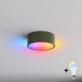 BRILAGI - LED RGBW regulējams griestu gaismeklis CLARE 1xE27/12W/230V Ø 20 cm khaki
