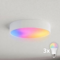BRILAGI - LED RGBW regulējams griestu gaismeklis CLARE 3xE27/12W/230V 2700-6500K Ø 40 cm balts