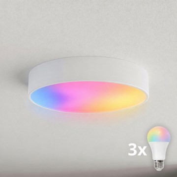 BRILAGI - LED RGBW regulējams griestu gaismeklis CLARE 3xE27/12W/230V 2700-6500K Ø 40 cm balts