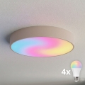 Brilagi - LED RGBW regulējams griestu gaismeklis CLARE 4xE27/9W/230V 2700-6500K Ø 50 cm Wi-Fi bēšs