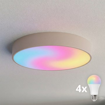 Brilagi - LED RGBW regulējams griestu gaismeklis CLARE 4xE27/9W/230V 2700-6500K Ø 50 cm Wi-Fi bēšs