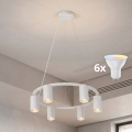 BRILAGI - LED RGBW regulējams karājošs gaismeklis uz kabeļa SELE 6xGU10/6,5W/230V 2700-6500K balts + ar tālvadības pulti