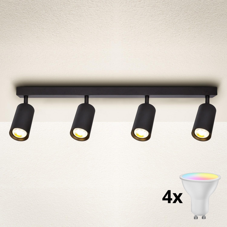 Brilagi - LED RGBW regulējams punktveida gaismeklis SELE 4xGU10/6,5W/230V 2700-6500K melns