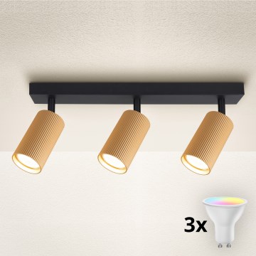 Brilagi - LED RGBW regulējams punktveida gaismeklis SELE MODERN 3xGU10/4,8W/230V 3000K zelta + tālvadības pults