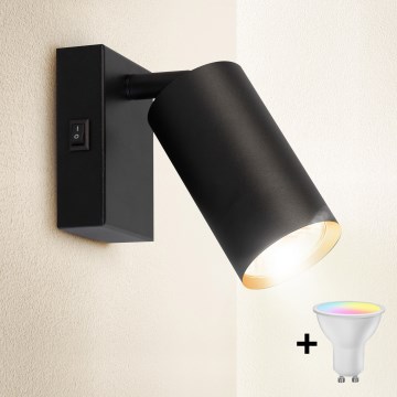 Brilagi - LED RGBW regulējams sienas spota gaismeklis SELE 1xGU10/4,8W/230V 3000K melna/zelta + tālvadības pults