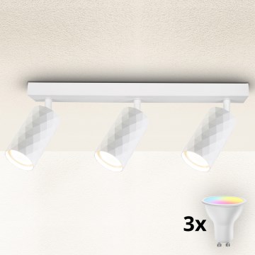 Brilagi - LED RGBW regulējams virziena gaismeklis SELE DIAMANT 3xGU10/4,8W/230V 3000K balts + tālvadības pults