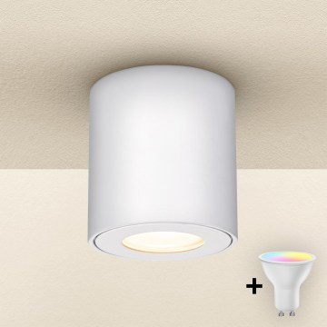Brilagi - LED RGBW vannas istabas gaismeklis MIA ar regulējamu spilgtumu 1xGU10/30W/230V 2700-6500K Wi-Fi 84x80 mm balts IP54