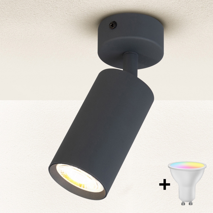 Brilagi - LED RGBW virziena gaismeklis ar regulējamu spilgtumu SELE 1xGU10/6,5W/230V 2700-6500K antracīts