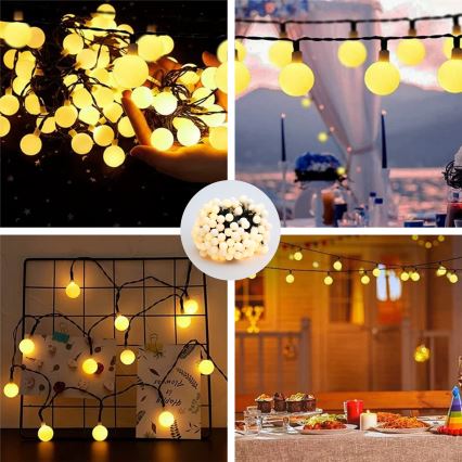 Brilagi - LED Saules enerģijas dekoratīva virtene BUBBLE 200xLED/8 funkcijas 20m IP65 silti balta