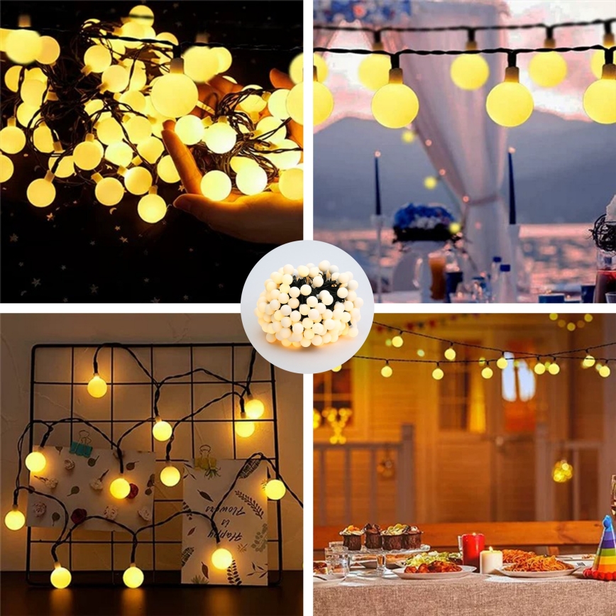 Brilagi - LED Saules enerģijas dekoratīva virtene BUBBLE 200xLED/8 funkcijas 20m IP65 silti balta
