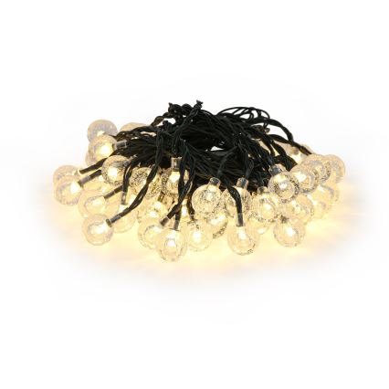 Brilagi - LED Saules enerģijas dekoratīva virtene BUBBLE 50xLED/8 funkcijas 7m IP65 silti balta 600 mAh