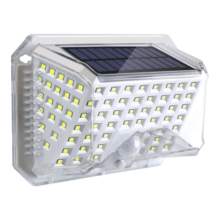 Brilagi - LED Saules enerģijas sienas lampa ar kustības un krēslas sensoru WALLIE LED/4W/5,5V 1200 mAh 6500K IP64 sudraba