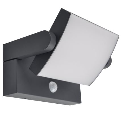 Brilagi - LED Saules enerģijas sienas lampa ar kustības un krēslas sensoru ANKLE LED/10W/3,7V 3000 mAh 3000K IP65 antracīta