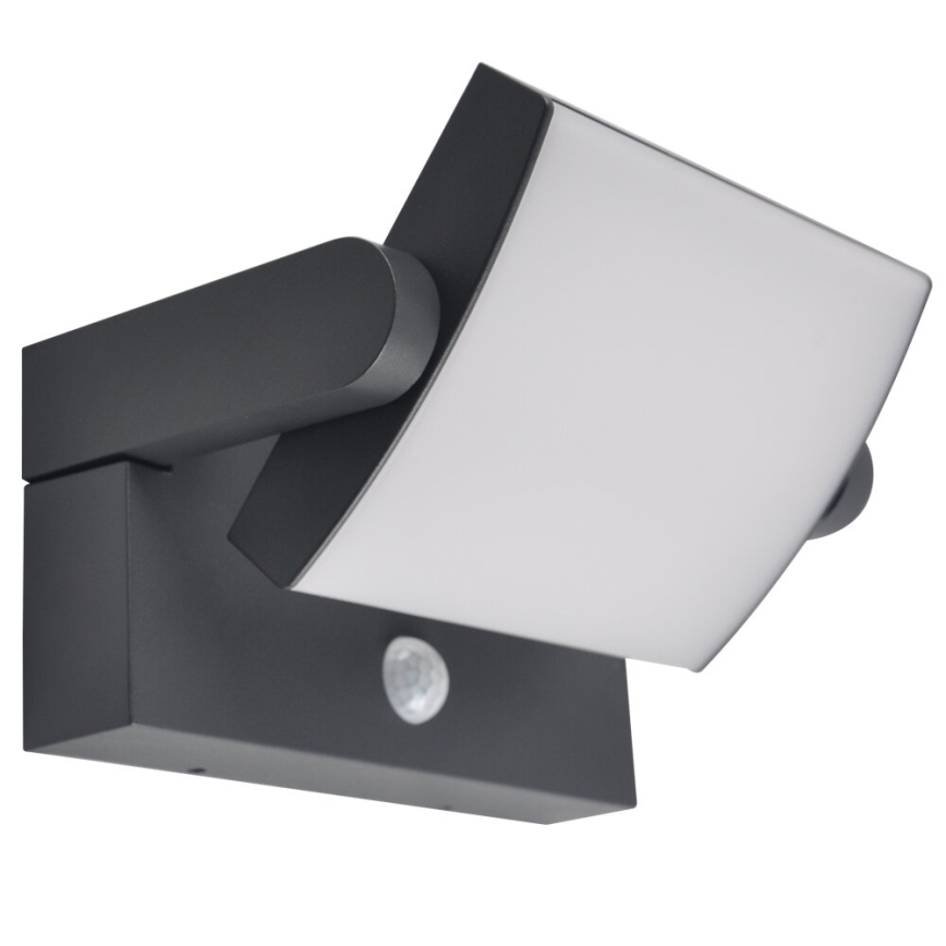 Brilagi - LED Saules enerģijas sienas lampa ar kustības un krēslas sensoru ANKLE LED/10W/3,7V 3000 mAh 3000K IP65 antracīta