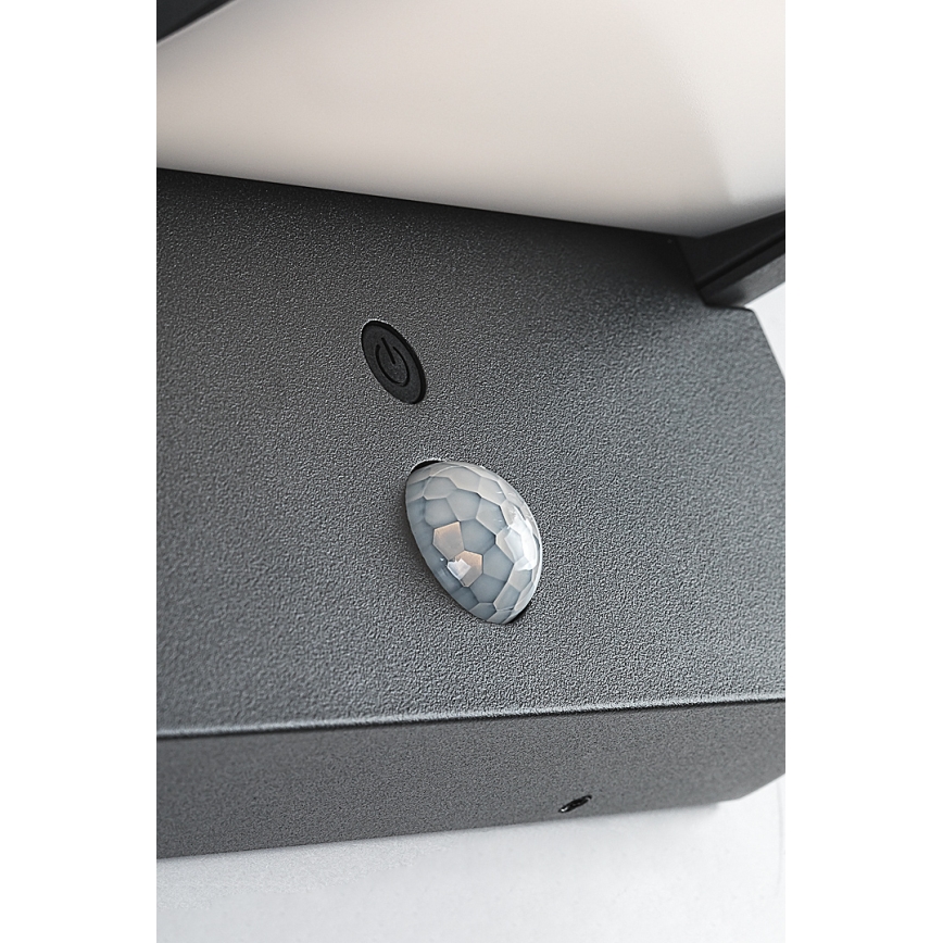 Brilagi - LED Saules enerģijas sienas lampa ar kustības un krēslas sensoru ANKLE LED/10W/3,7V 3000 mAh 4000K IP65 antracīta