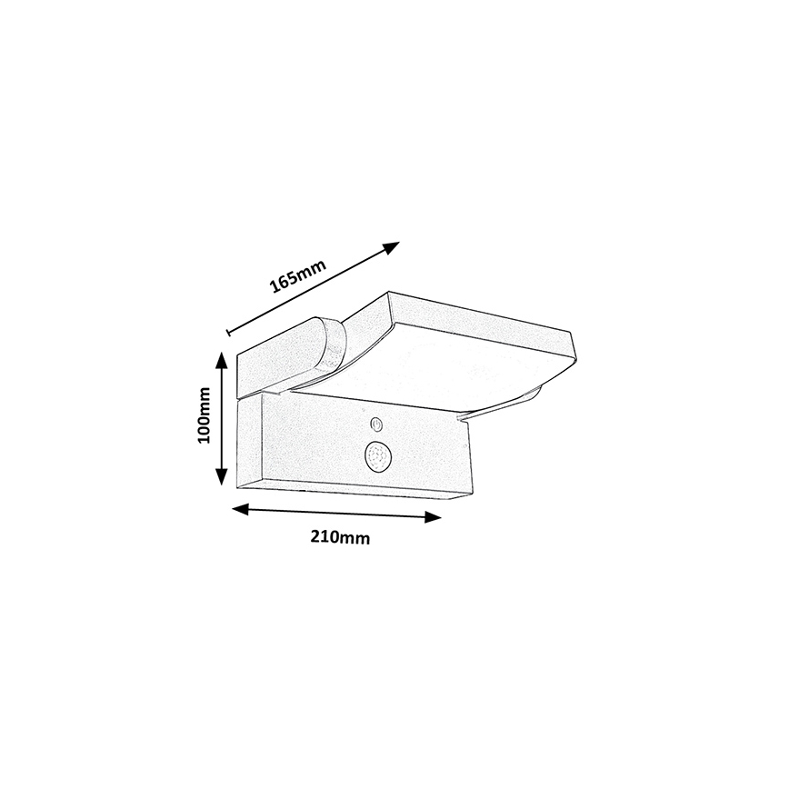 Brilagi - LED Saules enerģijas sienas lampa ar kustības un krēslas sensoru ANKLE LED/10W/3,7V 3000 mAh 4000K IP65 antracīta