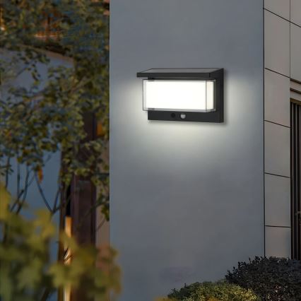 Brilagi - LED Saules enerģijas sienas lampa ar sensoru SAULE LUME LED/10W/3,7V 4000 mAh IP44