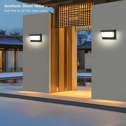 Brilagi - LED Saules enerģijas sienas lampa ar sensoru SAULE LUME LED/10W/3,7V 4000 mAh IP44