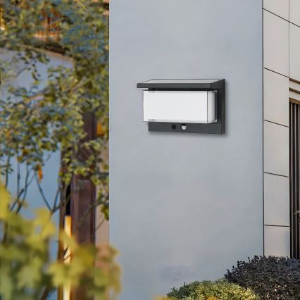 Brilagi - LED Saules enerģijas sienas lampa ar sensoru SAULE LUME LED/10W/3,7V 4000 mAh IP44