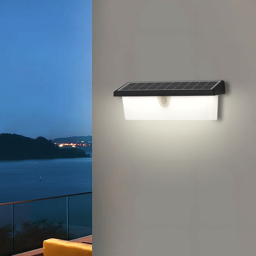Brilagi - LED Saules enerģijas sienas lampa ar sensoru SAULE RAY LED/6W/3,7V 2200 mAh IP44