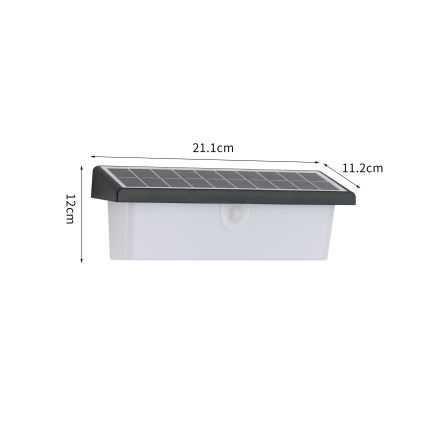 Brilagi - LED Saules enerģijas sienas lampa ar sensoru SAULE RAY LED/6W/3,7V 2200 mAh IP44