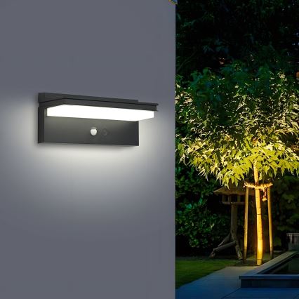 Brilagi - LED Saules enerģijas sienas lampa ar sensoru SAULE SENSE LED/10W/3,7V 4000 mAh IP44