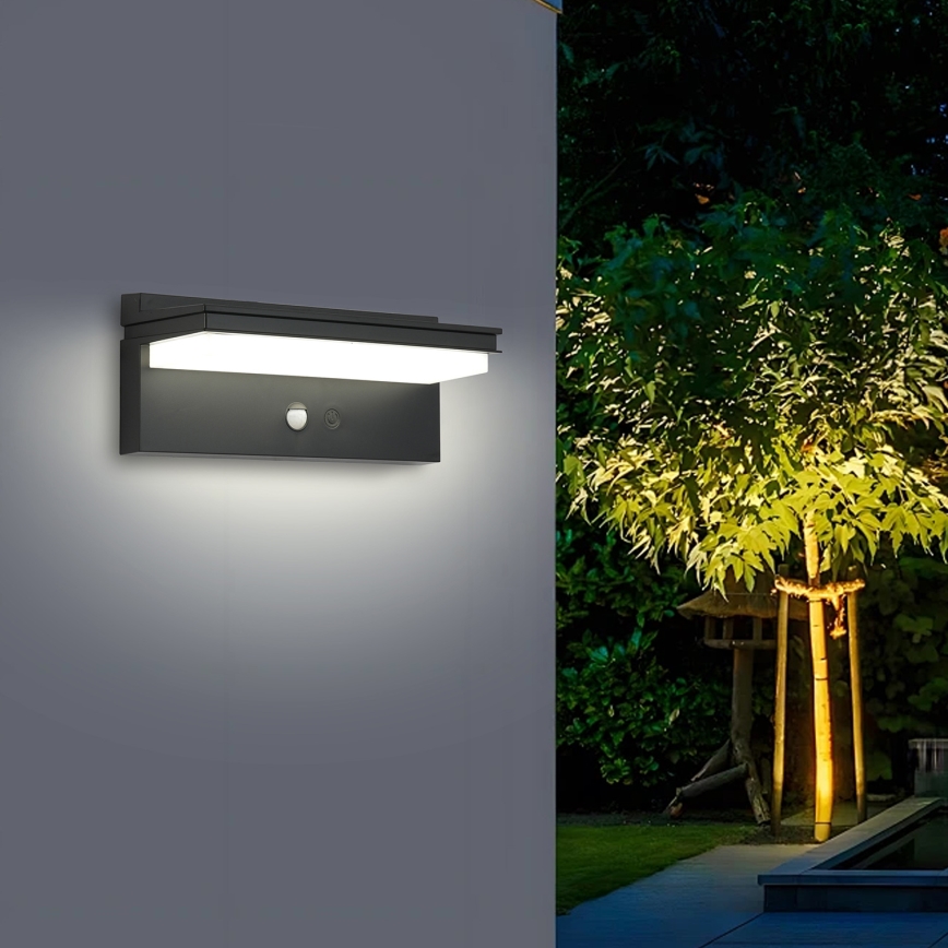 Brilagi - LED Saules enerģijas sienas lampa ar sensoru SAULE SENSE LED/10W/3,7V 4000 mAh IP44