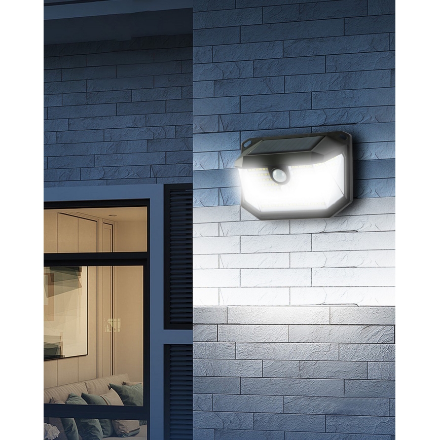 Brilagi - LED Saules enerģijas sienas lampa ar sensoru WALLIE LED/4W/5,5V 1200mAh 6500K IP65