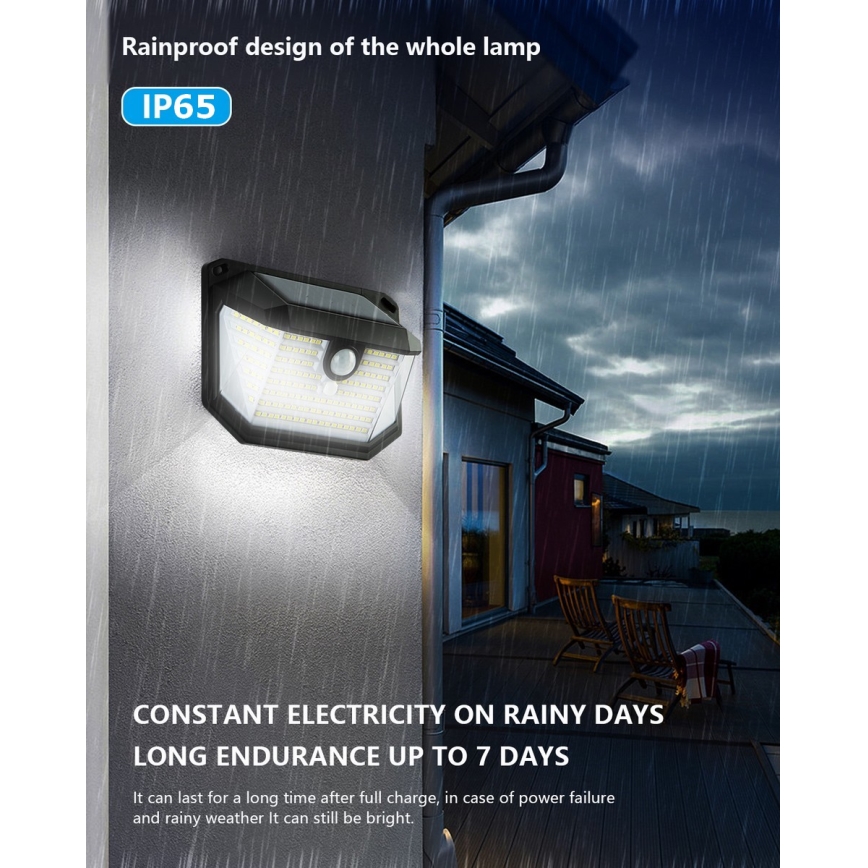 Brilagi - LED Saules enerģijas sienas lampa ar sensoru WALLIE LED/4W/5,5V 1200mAh 6500K IP65