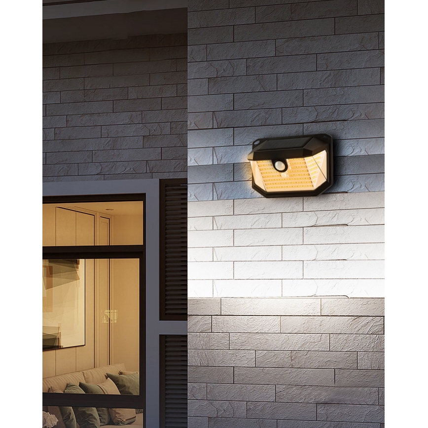 Brilagi - LED Saules enerģijas sienas lampa ar sensoru WALLIE LED/4W/5,5V 1200 mAh 3000K IP65