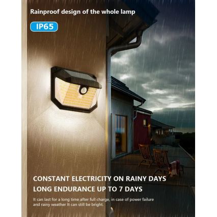 Brilagi - LED Saules enerģijas sienas lampa ar sensoru WALLIE LED/4W/5,5V 1200 mAh 3000K IP65