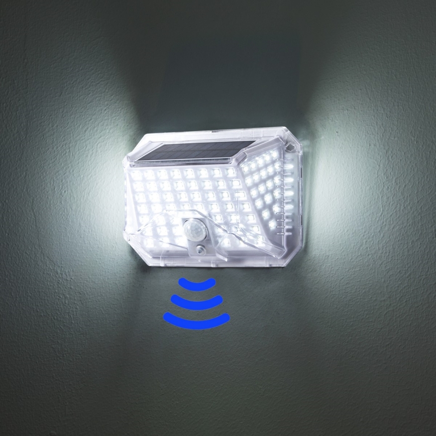 Brilagi - LED Saules enerģijas sienas lampa ar kustības un krēslas sensoru WALLIE LED/4W/5,5V 1200 mAh 6500K IP64 sudraba