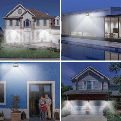 Brilagi - LED Saules enerģijas sienas lampa ar kustības un krēslas sensoru WALLIE LED/4W/5,5V 1200 mAh 6500K IP64 sudraba