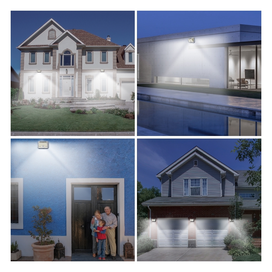 Brilagi - LED Saules enerģijas sienas lampa ar kustības un krēslas sensoru WALLIE LED/4W/5,5V 1200 mAh 6500K IP64 sudraba