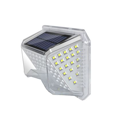 Brilagi - LED Saules enerģijas sienas lampa ar kustības un krēslas sensoru WALLIE LED/4W/5,5V 1200 mAh 6500K IP64 sudraba