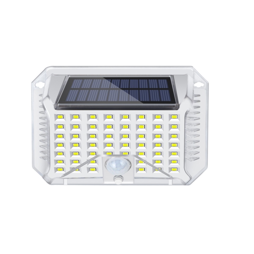 Brilagi - LED Saules enerģijas sienas lampa ar kustības un krēslas sensoru WALLIE LED/4W/5,5V 1200 mAh 6500K IP64 sudraba