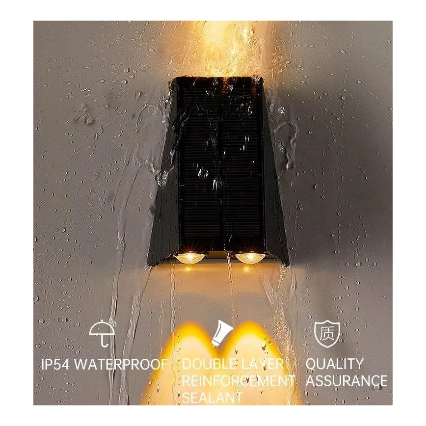 Brilagi - LED Saules enerģijas sienas lampa PYRAMID LED/2W/3,2V 1300 mAh IP54