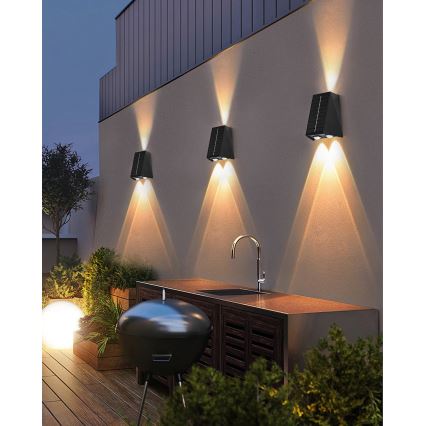 Brilagi - LED Saules enerģijas sienas lampa PYRAMID LED/2W/3,2V 1300 mAh IP54