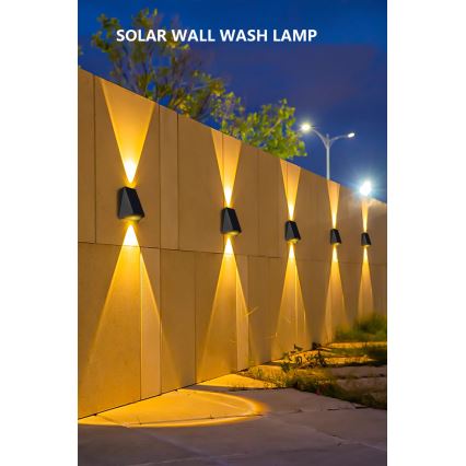 Brilagi - LED Saules enerģijas sienas lampa PYRAMID LED/2W/3,2V 1300 mAh IP54