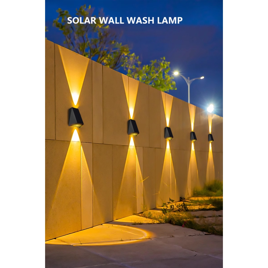 Brilagi - LED Saules enerģijas sienas lampa PYRAMID LED/2W/3,2V 1300 mAh IP54