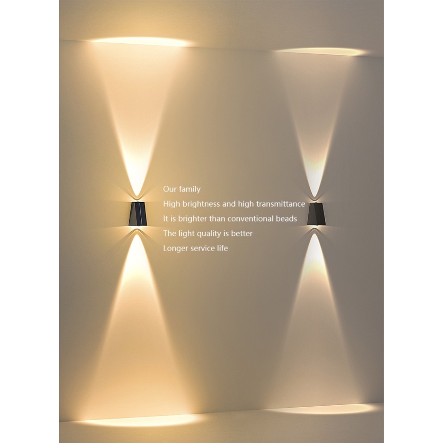 Brilagi - LED Saules enerģijas sienas lampa PYRAMID LED/2W/3,2V 1300 mAh IP54