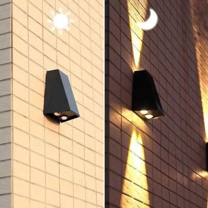 Brilagi - LED Saules enerģijas sienas lampa PYRAMID LED/2W/3,2V 1300 mAh IP54