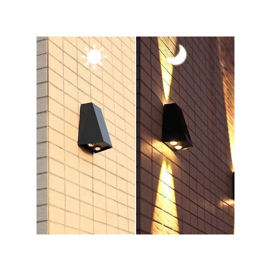Brilagi - LED Saules enerģijas sienas lampa PYRAMID LED/2W/3,2V 1300 mAh IP54