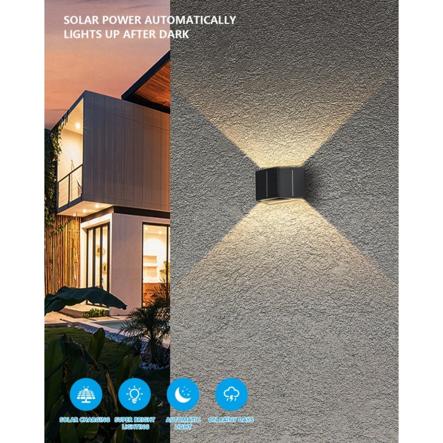 Brilagi - LED Saules enerģijas sienas lampa SOLAR CUBE LED/2W/3,2V 1300 mAh IP54
