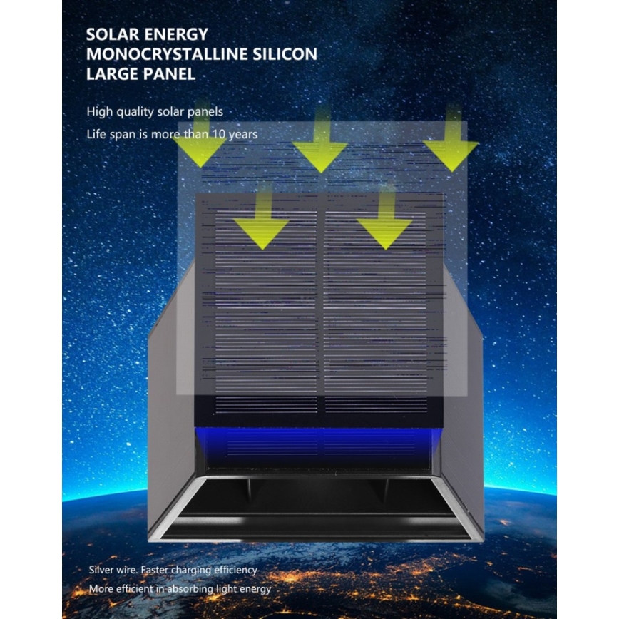 Brilagi - LED Saules enerģijas sienas lampa SOLAR CUBE LED/2W/3,2V 1300 mAh IP54