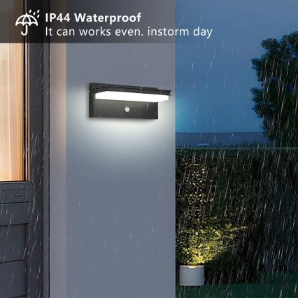 Brilagi - LED saules sienas lampa ar sensoru SUN SENSE LED/10W/3,7V 4000 mAh IP44