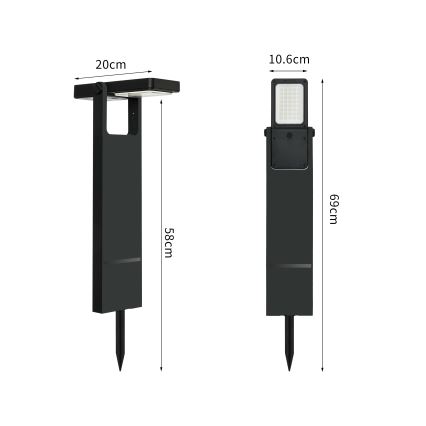 Brilagi - LED Saules lampa SUN SPIKE LED/4W/3,7V 2200 mAh IP44